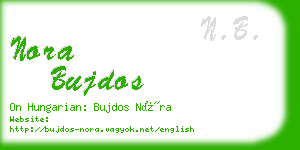 nora bujdos business card